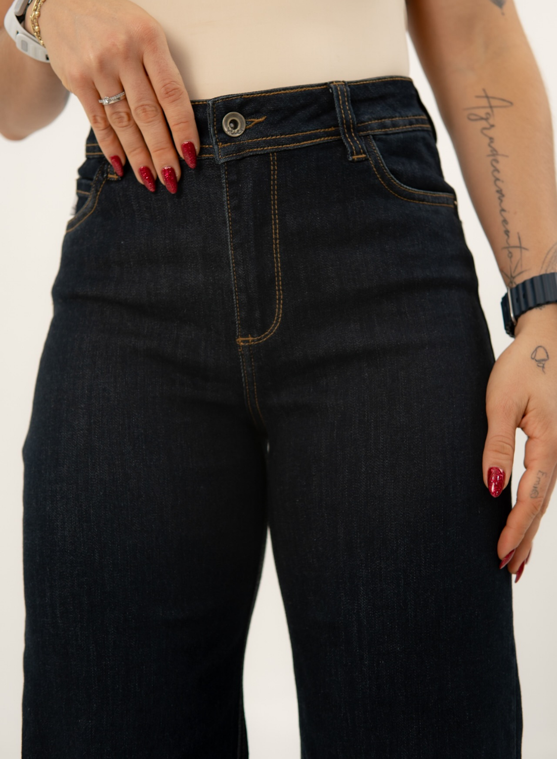 Women's Classic Mom Flare Jeans dark blue alien jeans