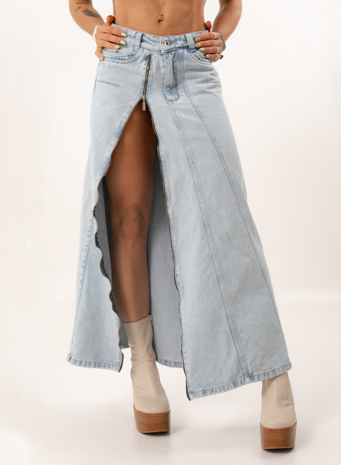 Power - Women's Denim Maxi Skirt