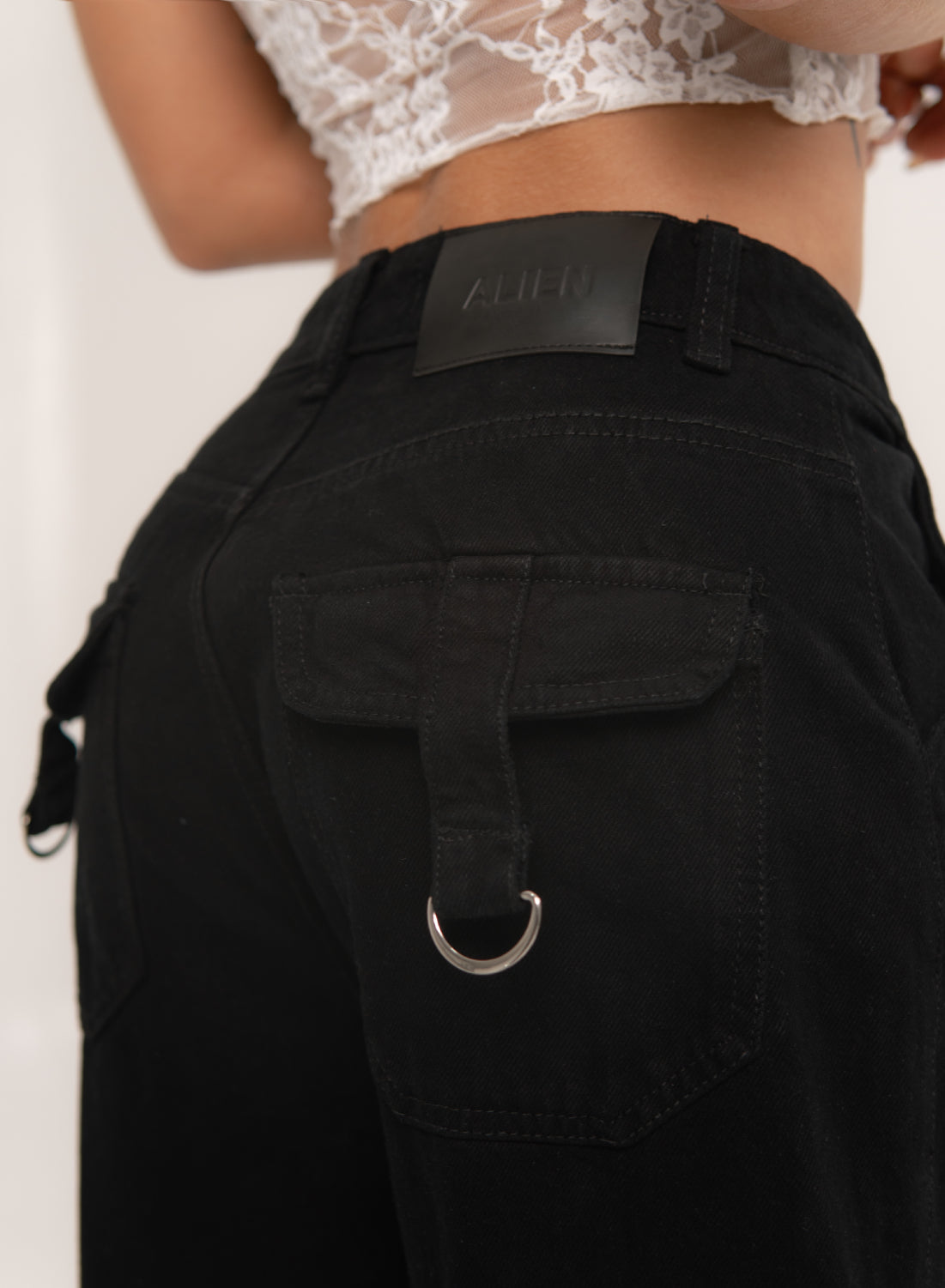 Women`s Black  Cargo Jeans