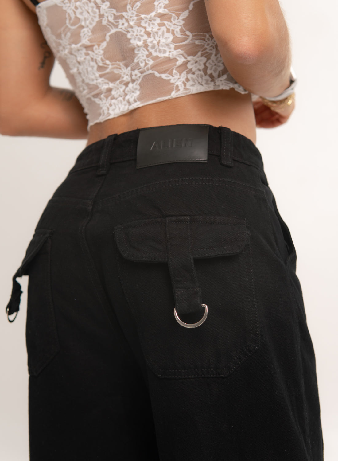 Women`s Black  Cargo Jeans