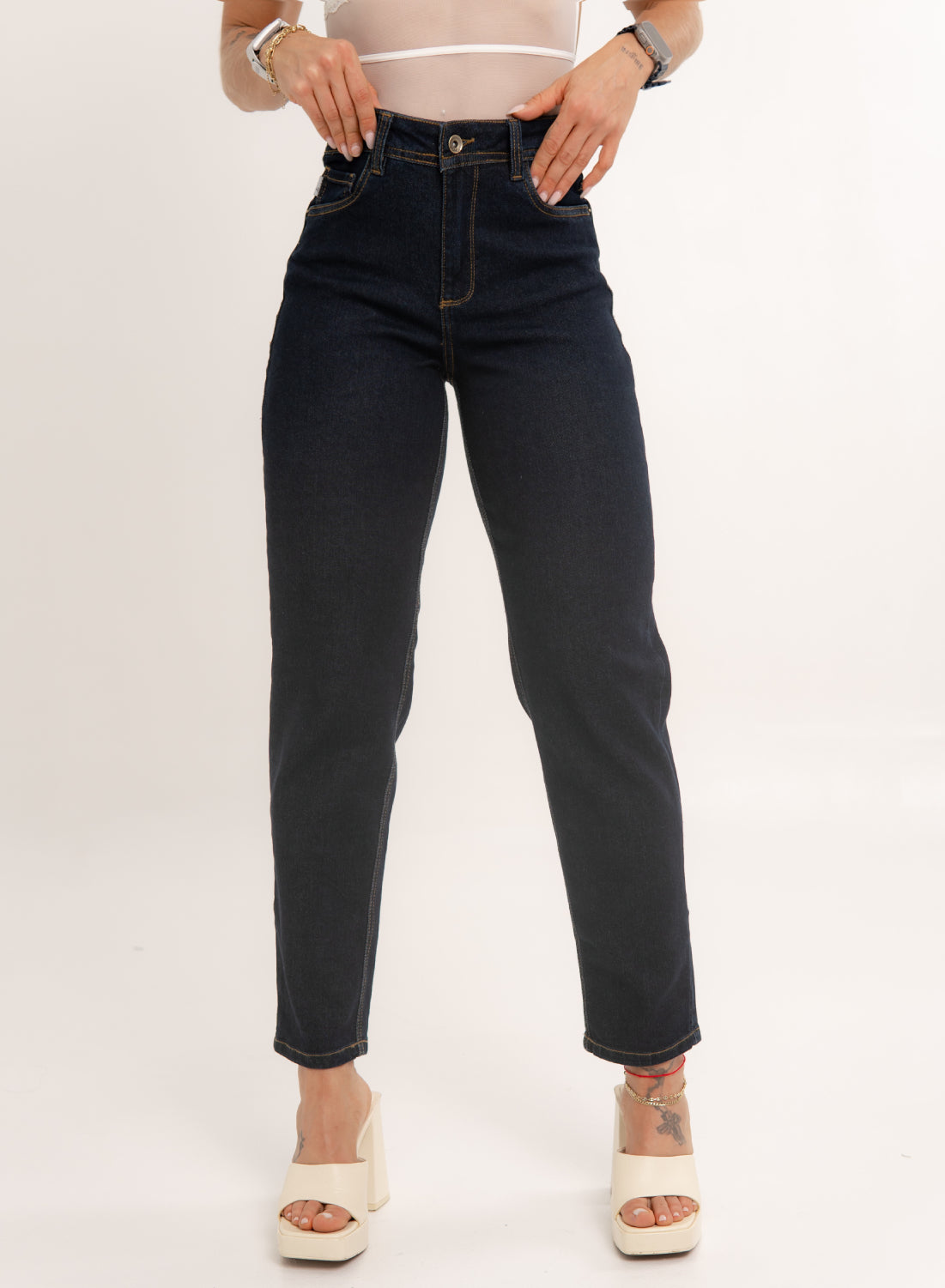 Women's Classic Mid Rise Mom Jeans ALIEN JEANS