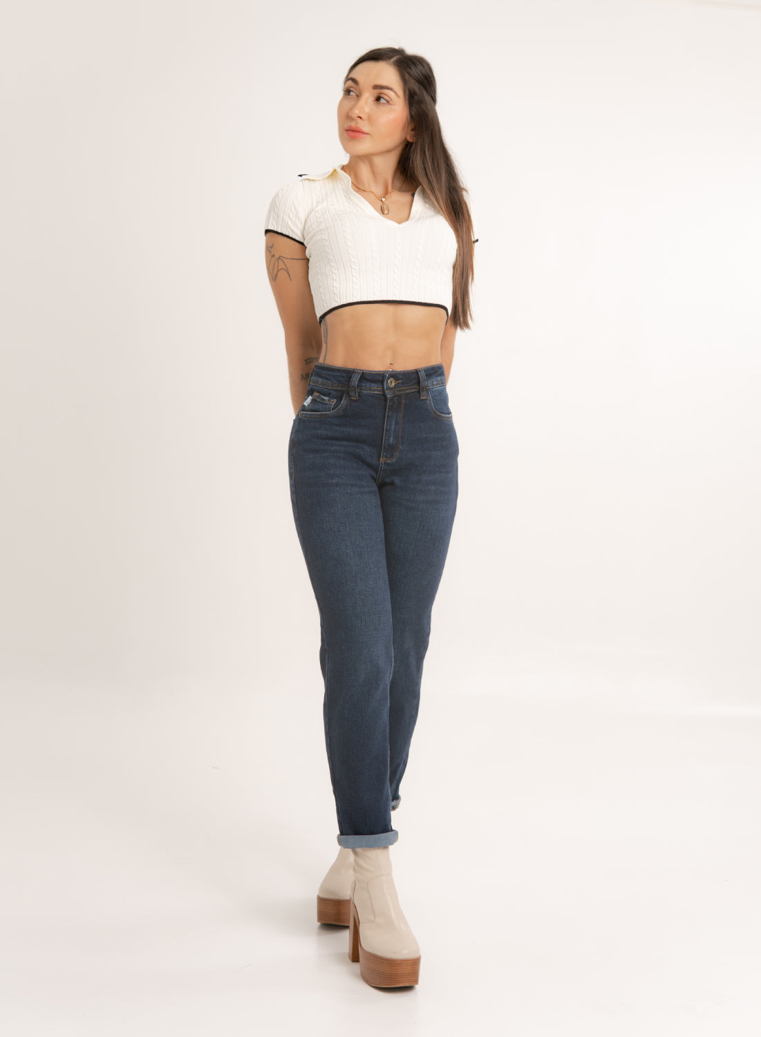 Women's Classic Mid Rise Mom Jeans ALIEN JEANS
