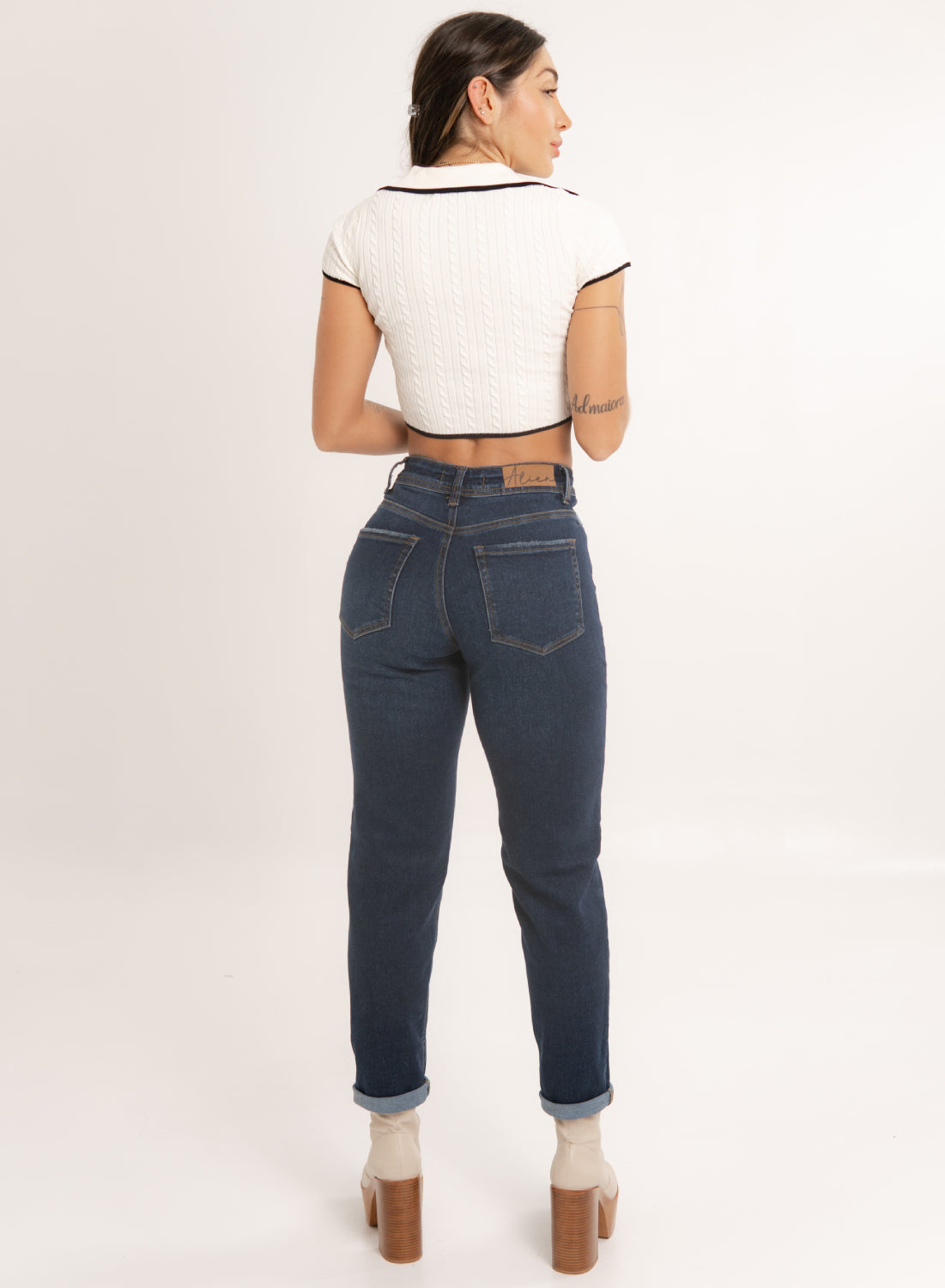 Women's Classic Mid Rise Mom Jeans ALIEN JEANS