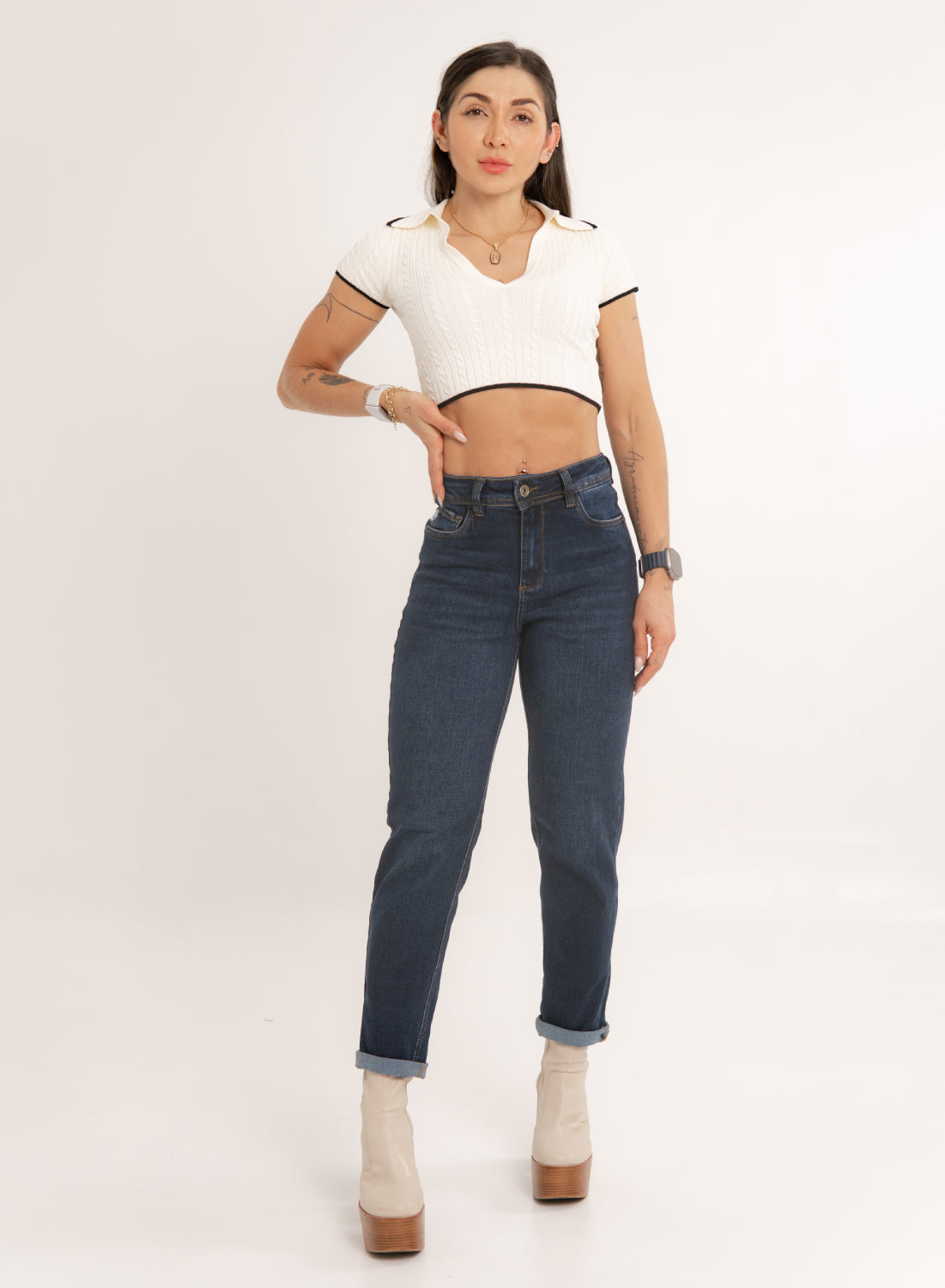 Women's Classic Mid Rise Mom Jeans ALIEN JEANS