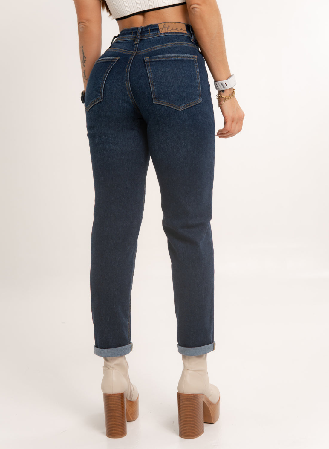 Women's Classic Mid Rise Mom Jeans ALIEN JEANS
