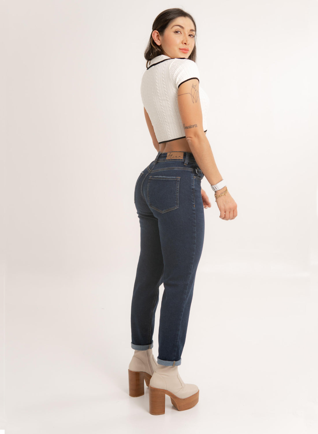 Women's Classic Mid Rise Mom Jeans ALIEN JEANS