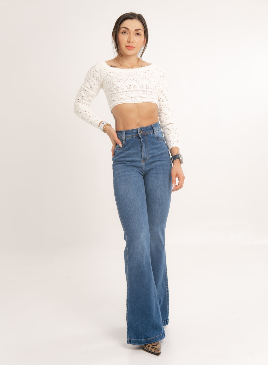 women´s blue bootcut alien jeans