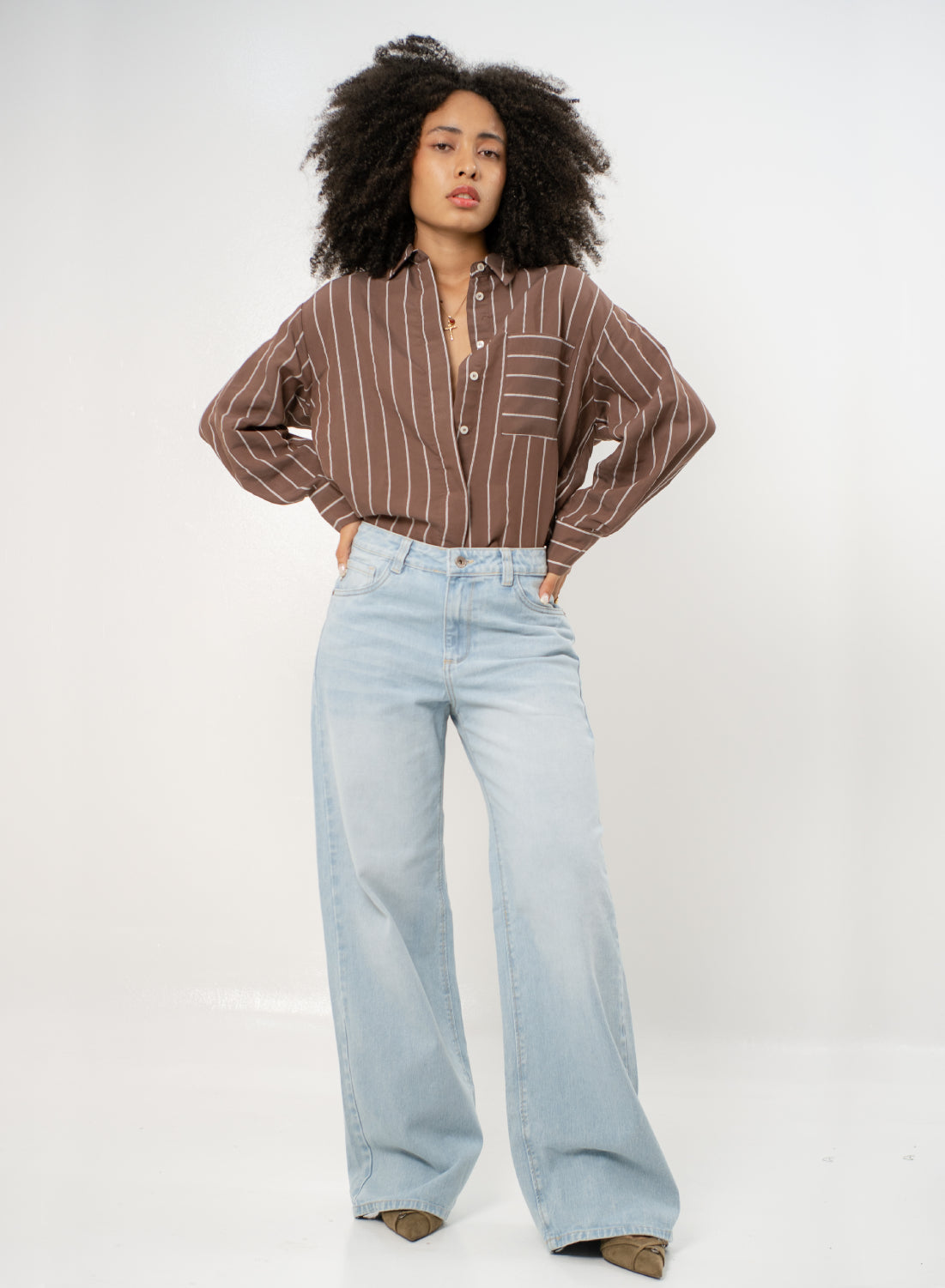 Women's Mid Rise Straight Jeans  LIGHT BUE ALIEN JEANS