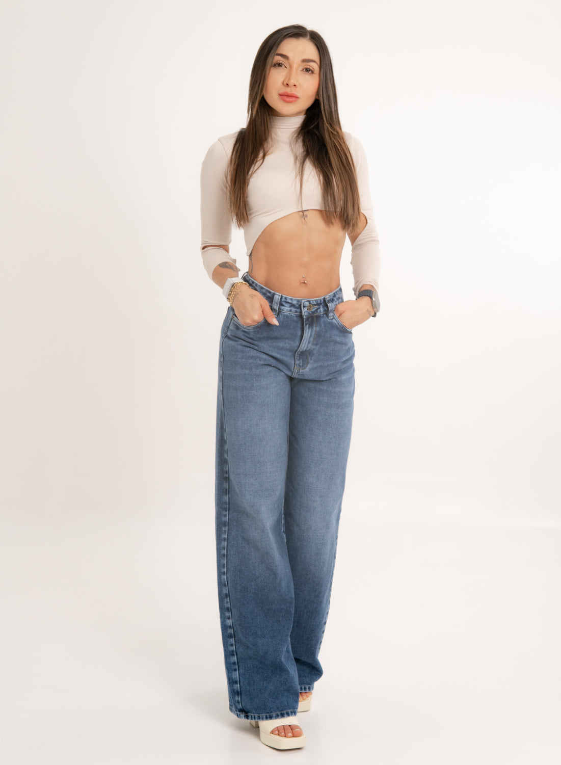 Women's Mid Rise Straight Jeans alien jeans denim