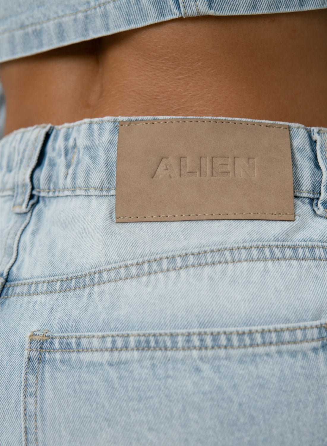 Blue Mini Skirt DENIM ALIEN JEANS SPRING