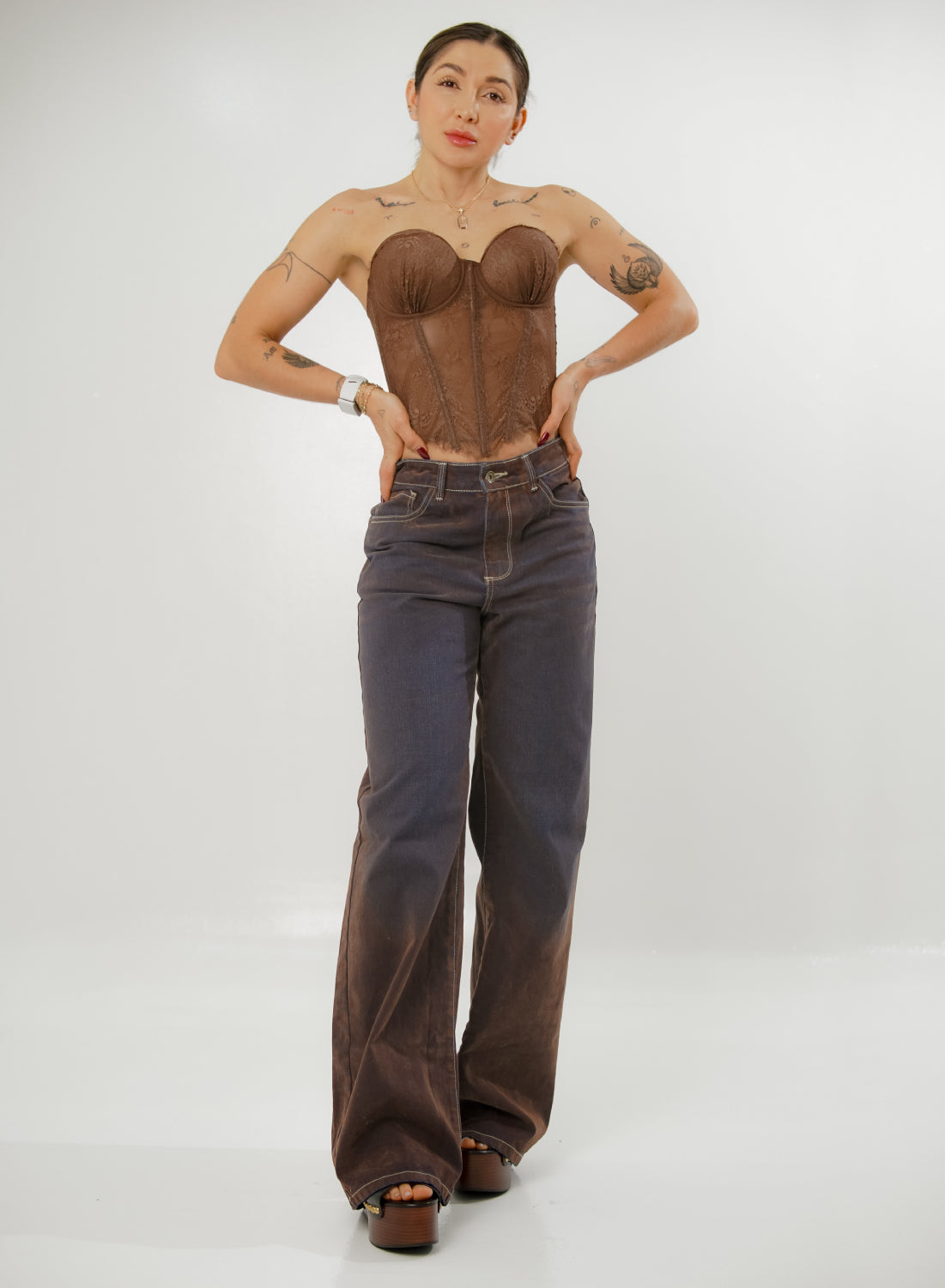 Women's Low Rise Straight Wine Jeans