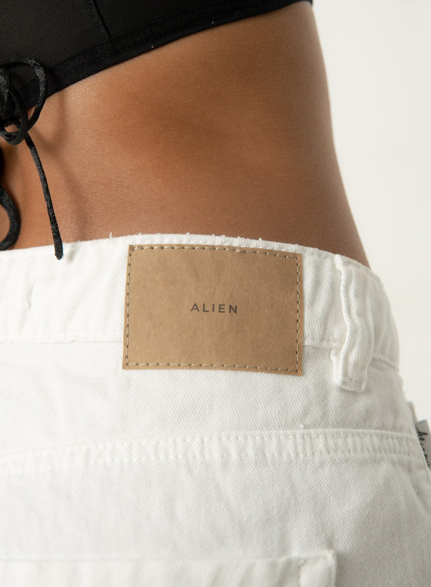 Women's Extra Long Low Rise White Jorts