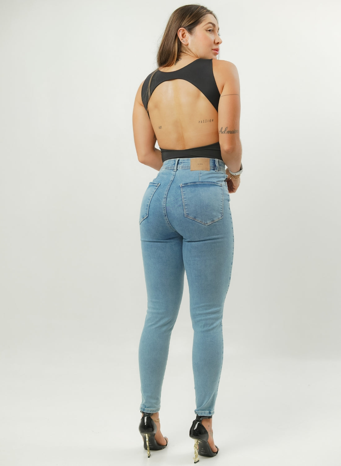 ONE SIZE SKINNY BLUE ALIEN JEANS