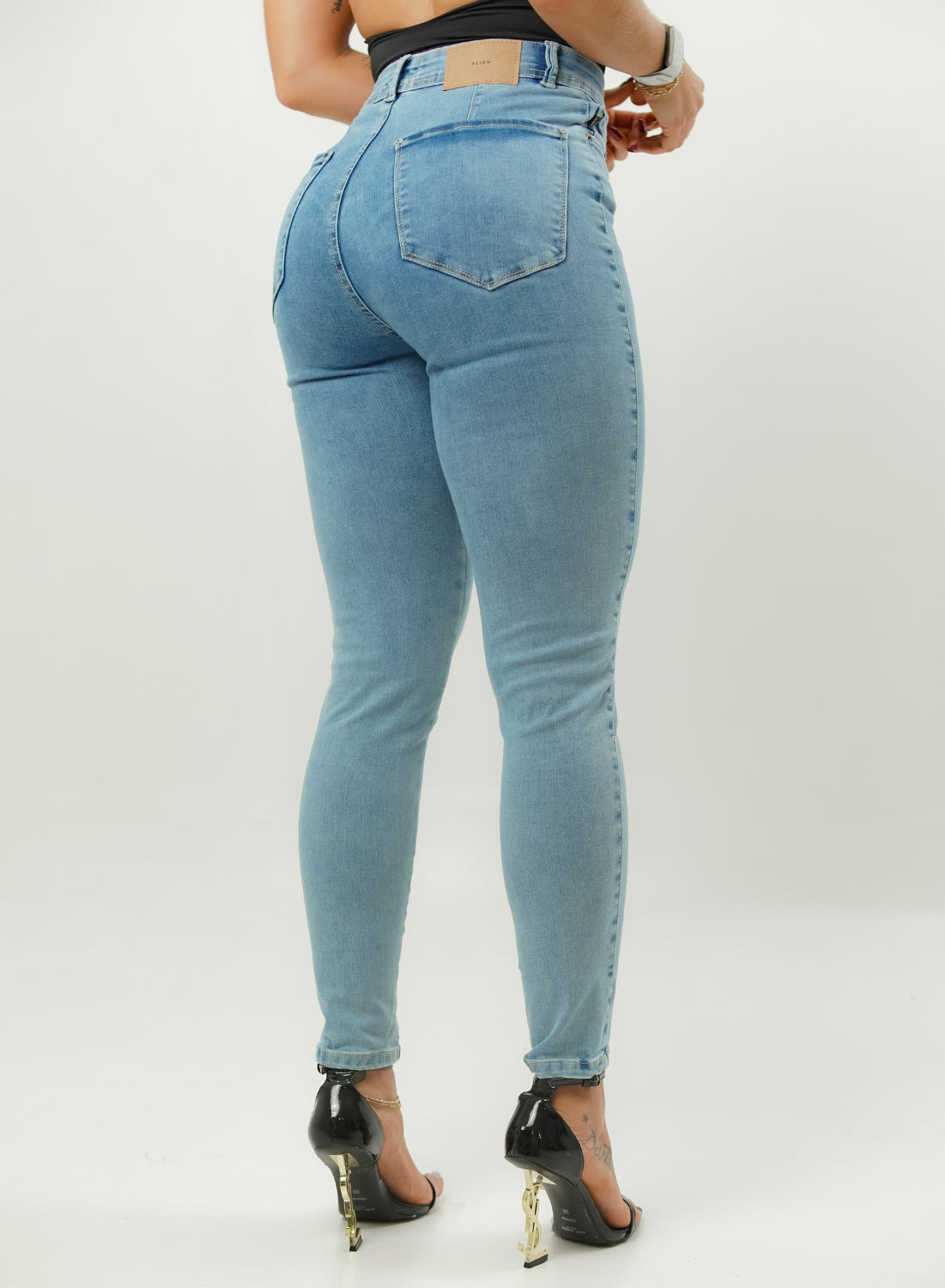 ONE SIZE SKINNY BLUE ALIEN JEANS
