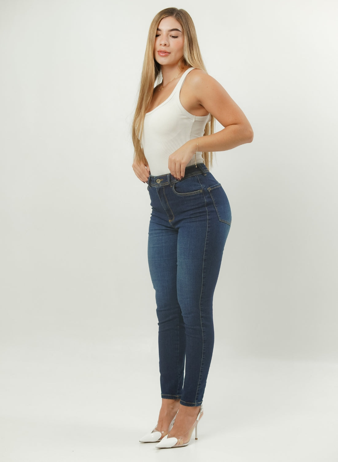 ONE SIZE SKINNY BLUE ALIEN JEANS