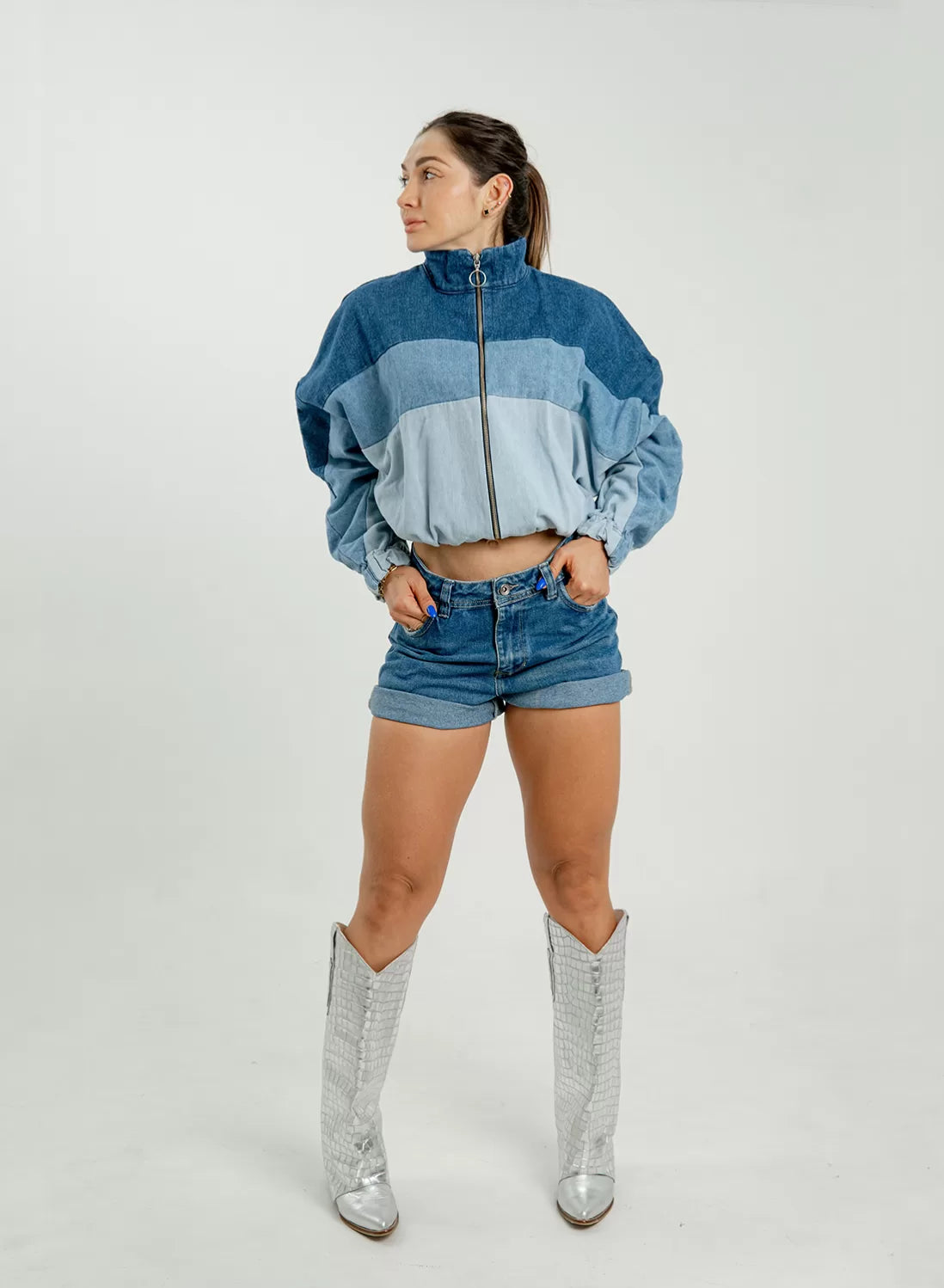 DENIM BOMBER JACKET