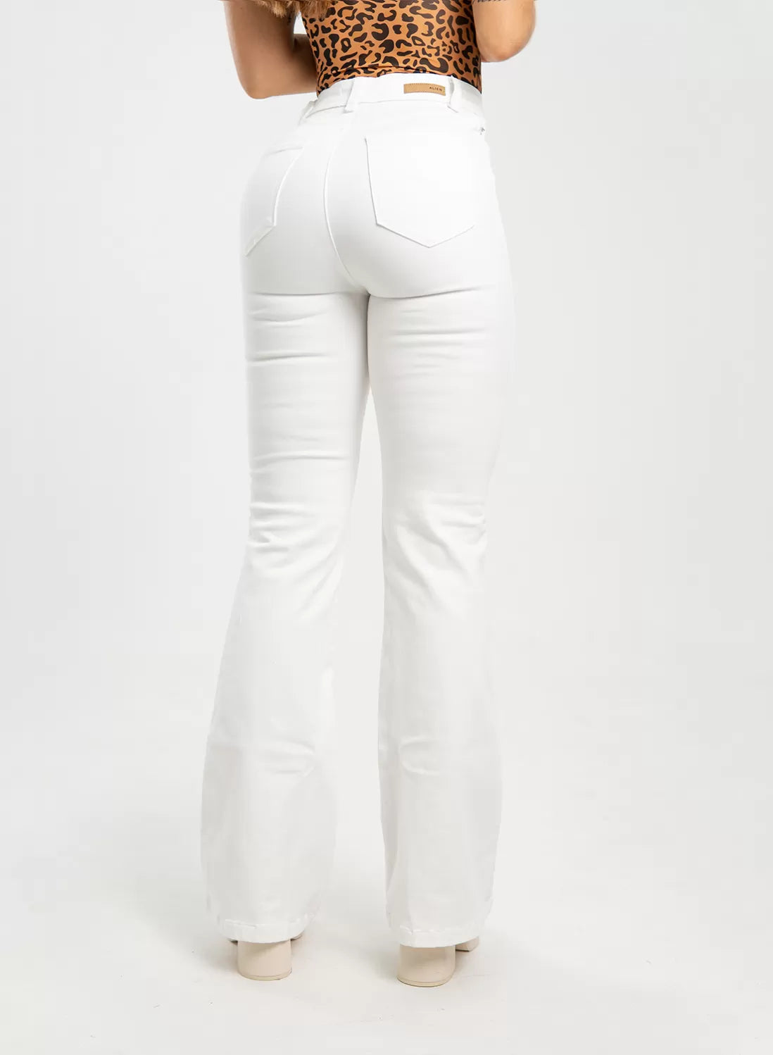 White High Rise Bootcut Jeans