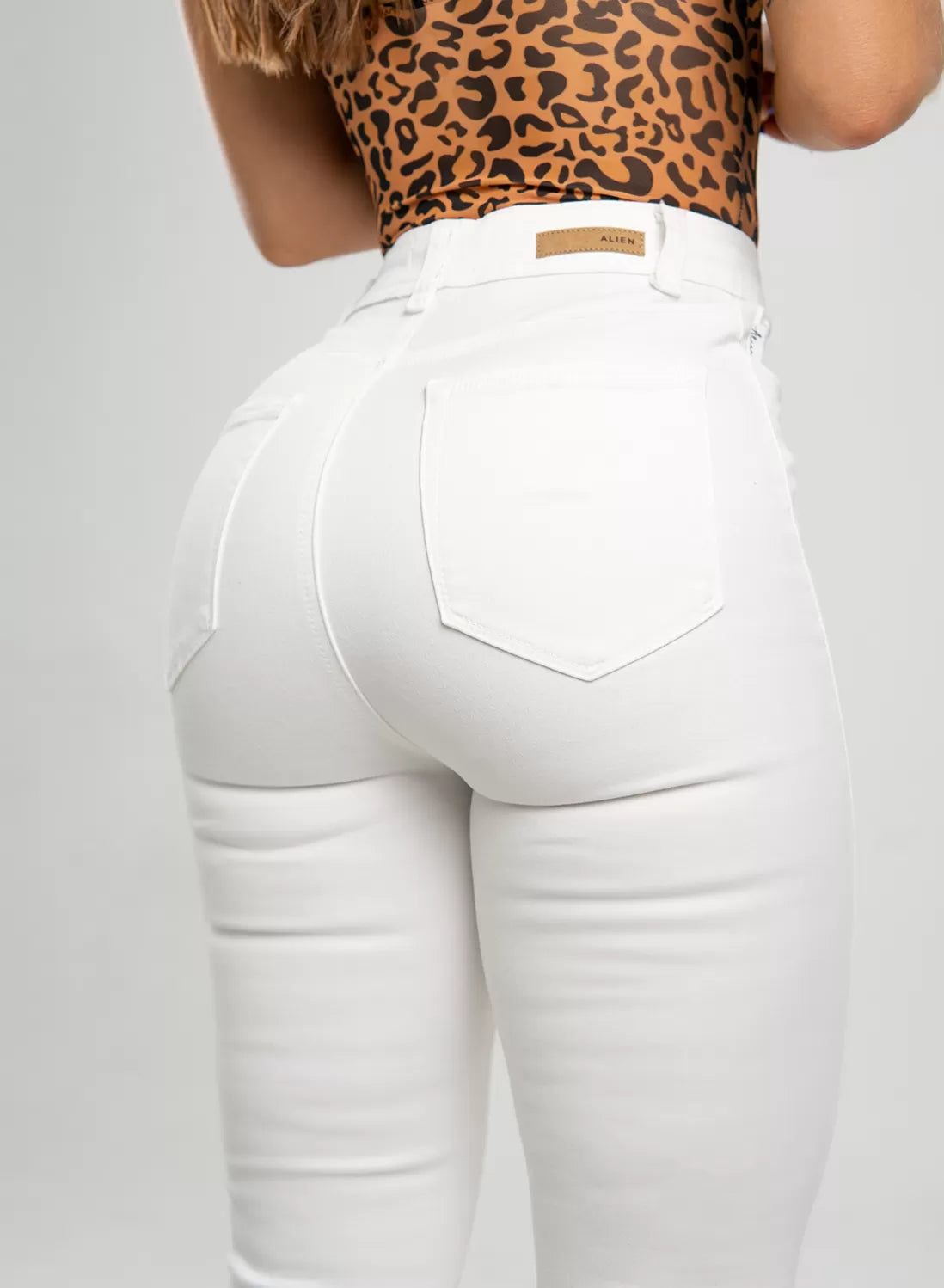 White High Rise Bootcut Jeans