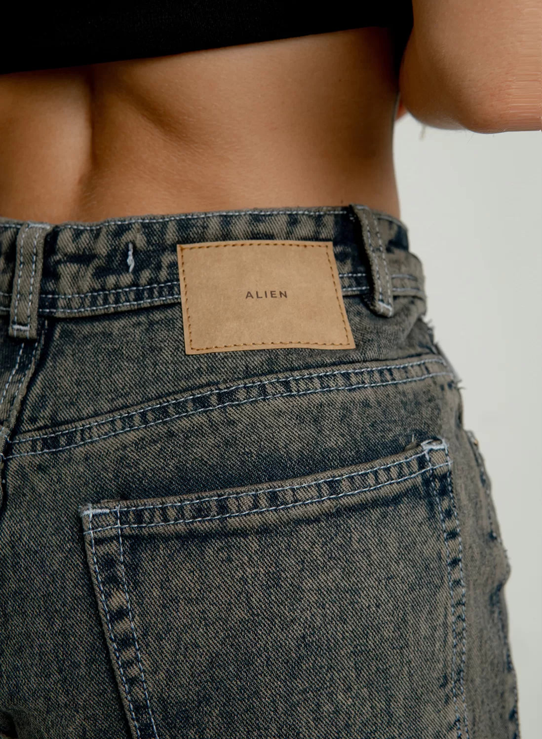 Ripped Mid Rise Mom Jeans