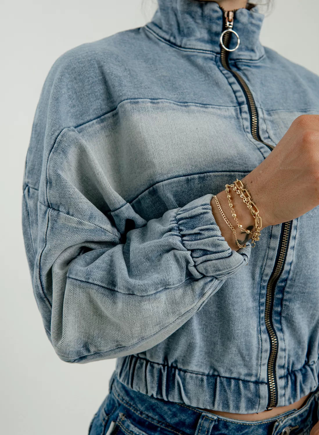 Women's Bomber Denim Jacket