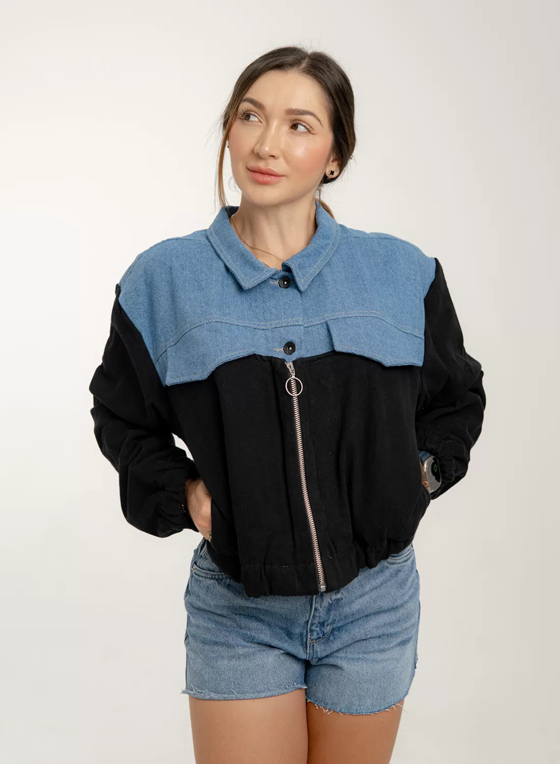 Women's Bomber Denim Jacket