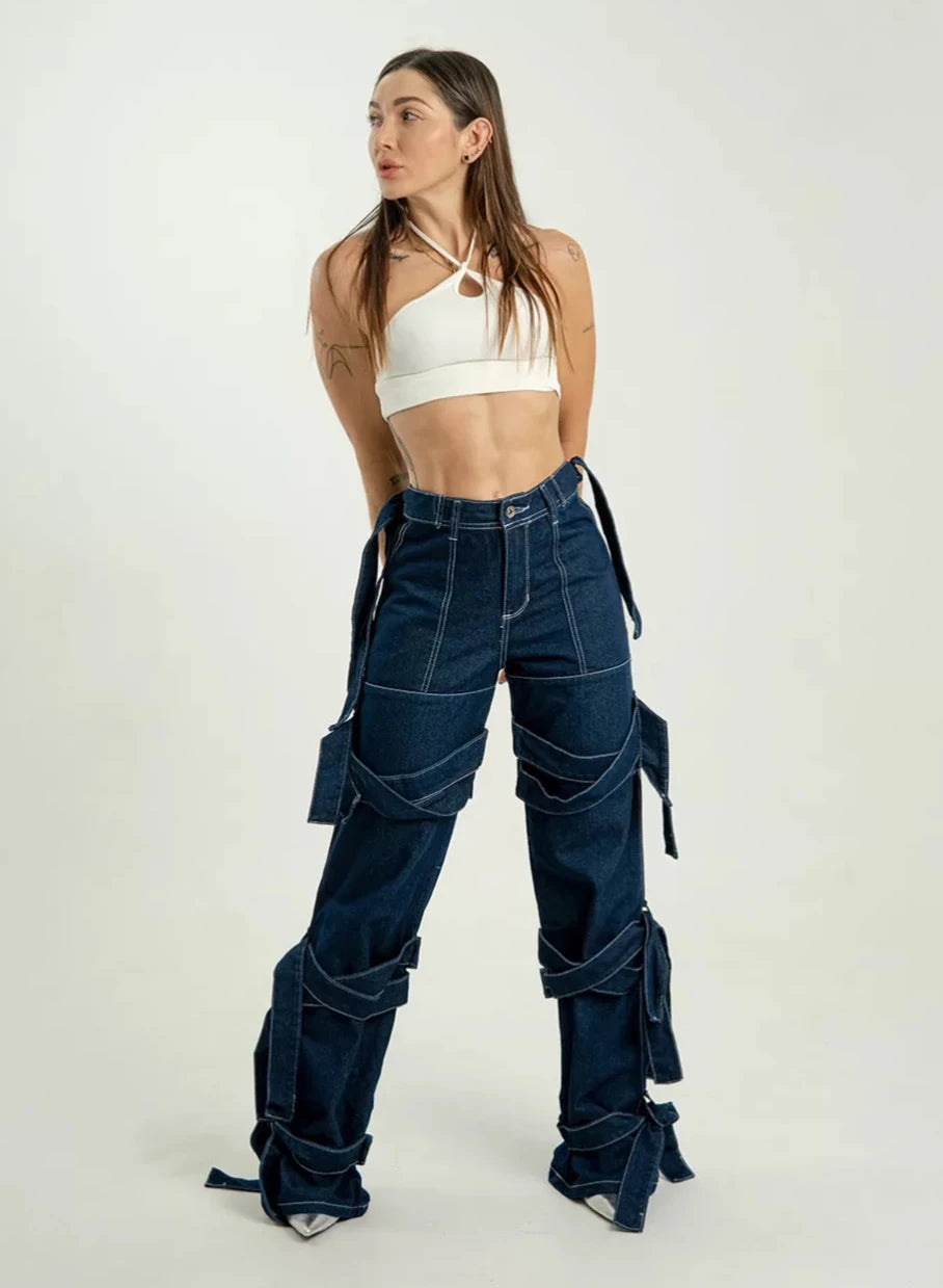 Mid Rise Straight Jeans
