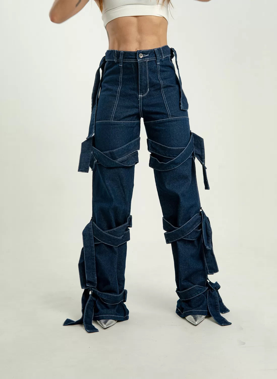 Mid Rise Straight Jeans