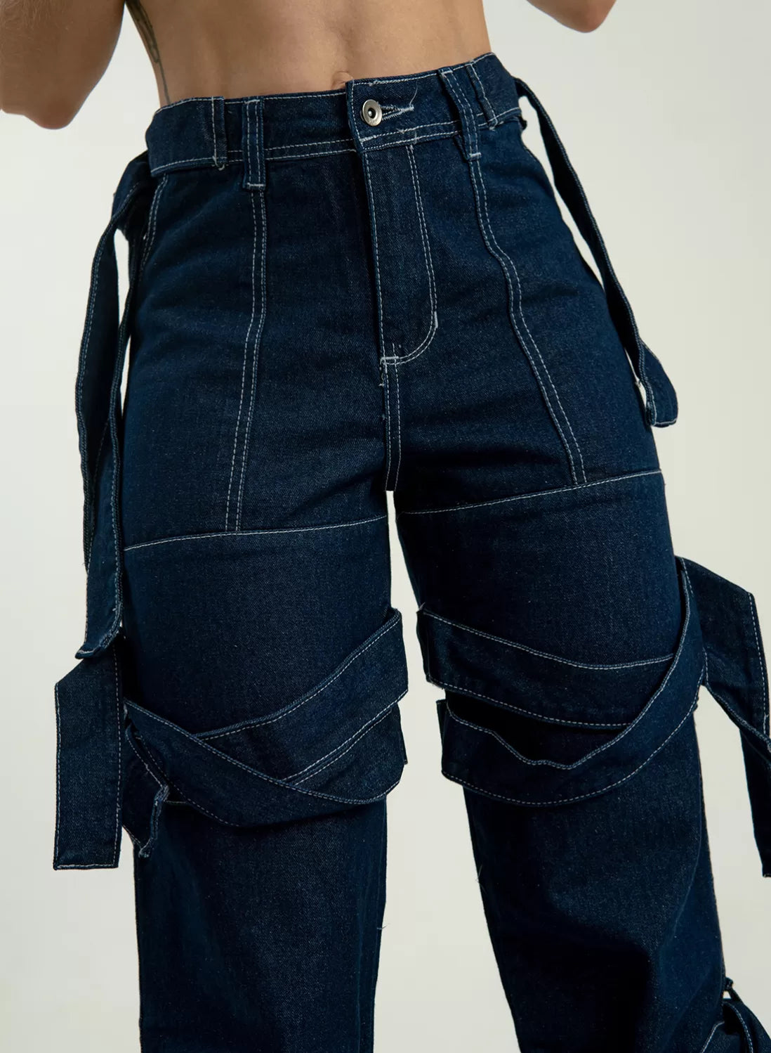 Mid Rise Straight Jeans