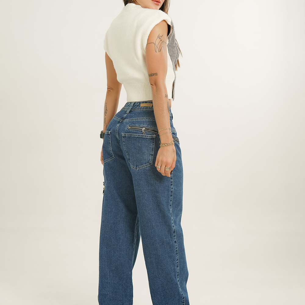 Women's Mid Waist Baggy Jeans