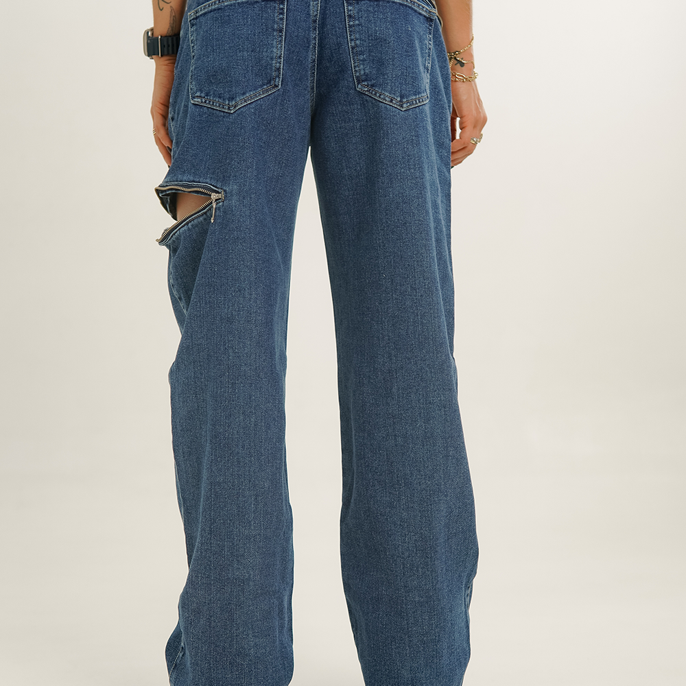 
                      
                        Women's Mid Waist Baggy Jeans
                      
                    