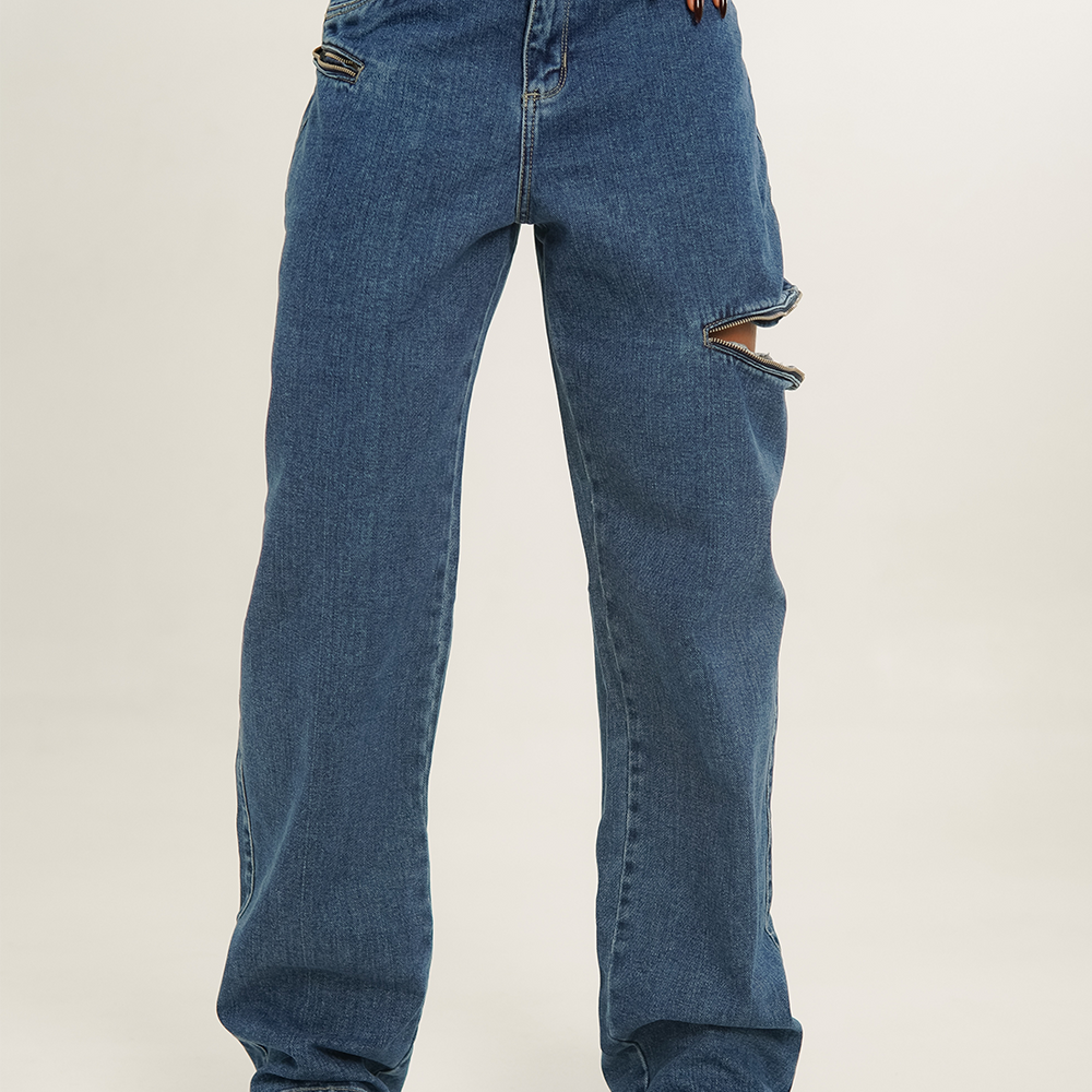 
                      
                        Women's Mid Waist Baggy Jeans
                      
                    