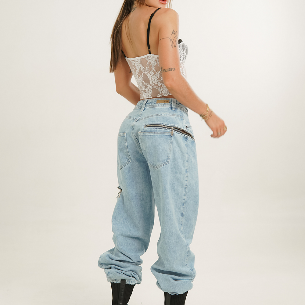 Women's Mid Waist Baggy Jeans