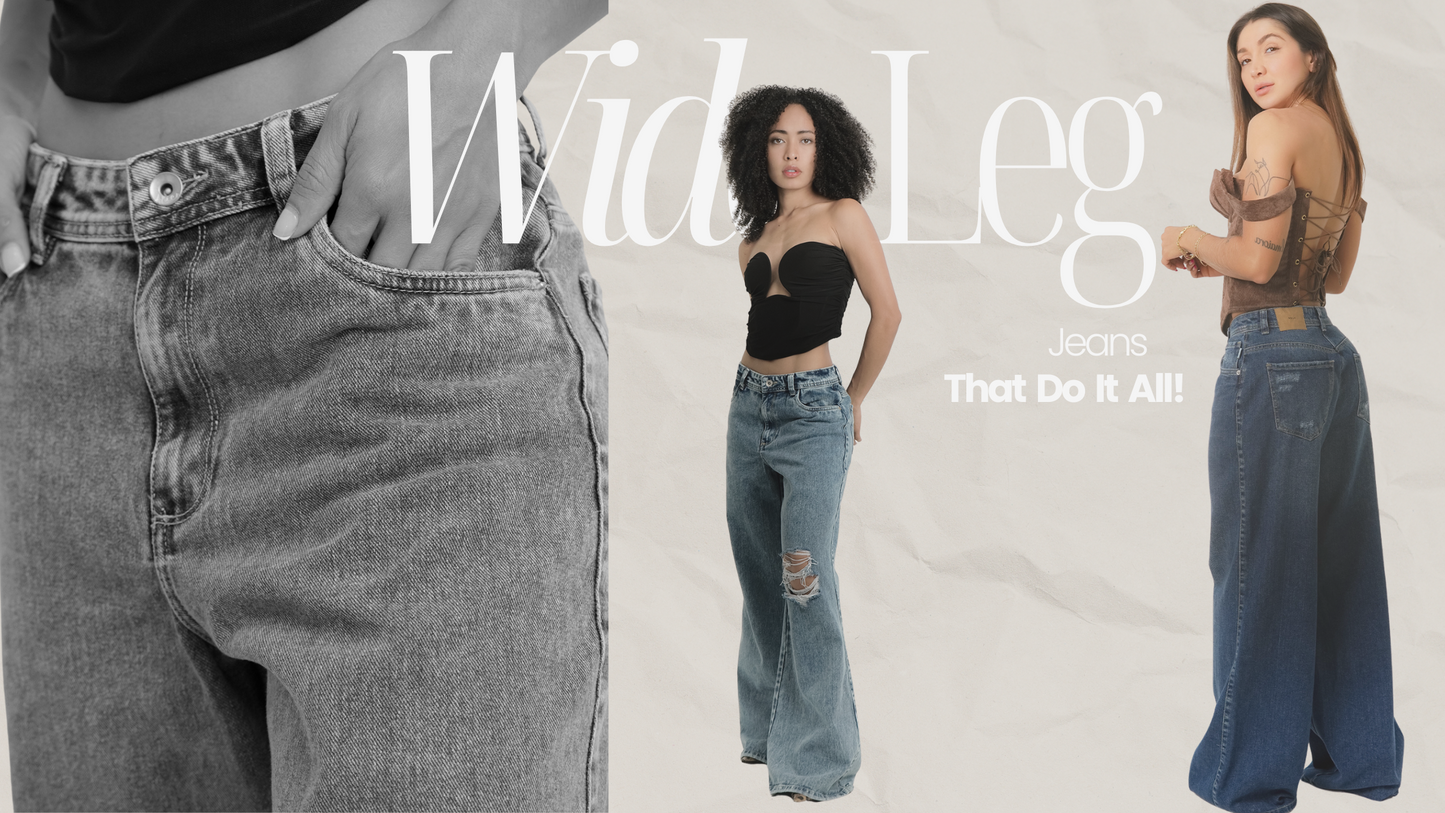 Wide leg jeans for women