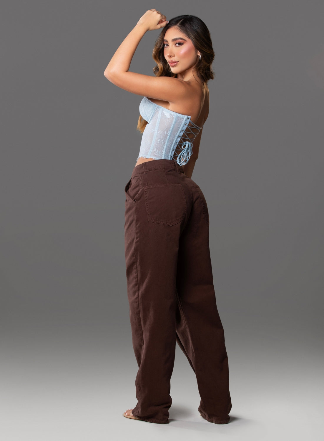 Chocolate - Women's Mid Rise Tailored - Baggy Jeans ALIEN COLOMBIA