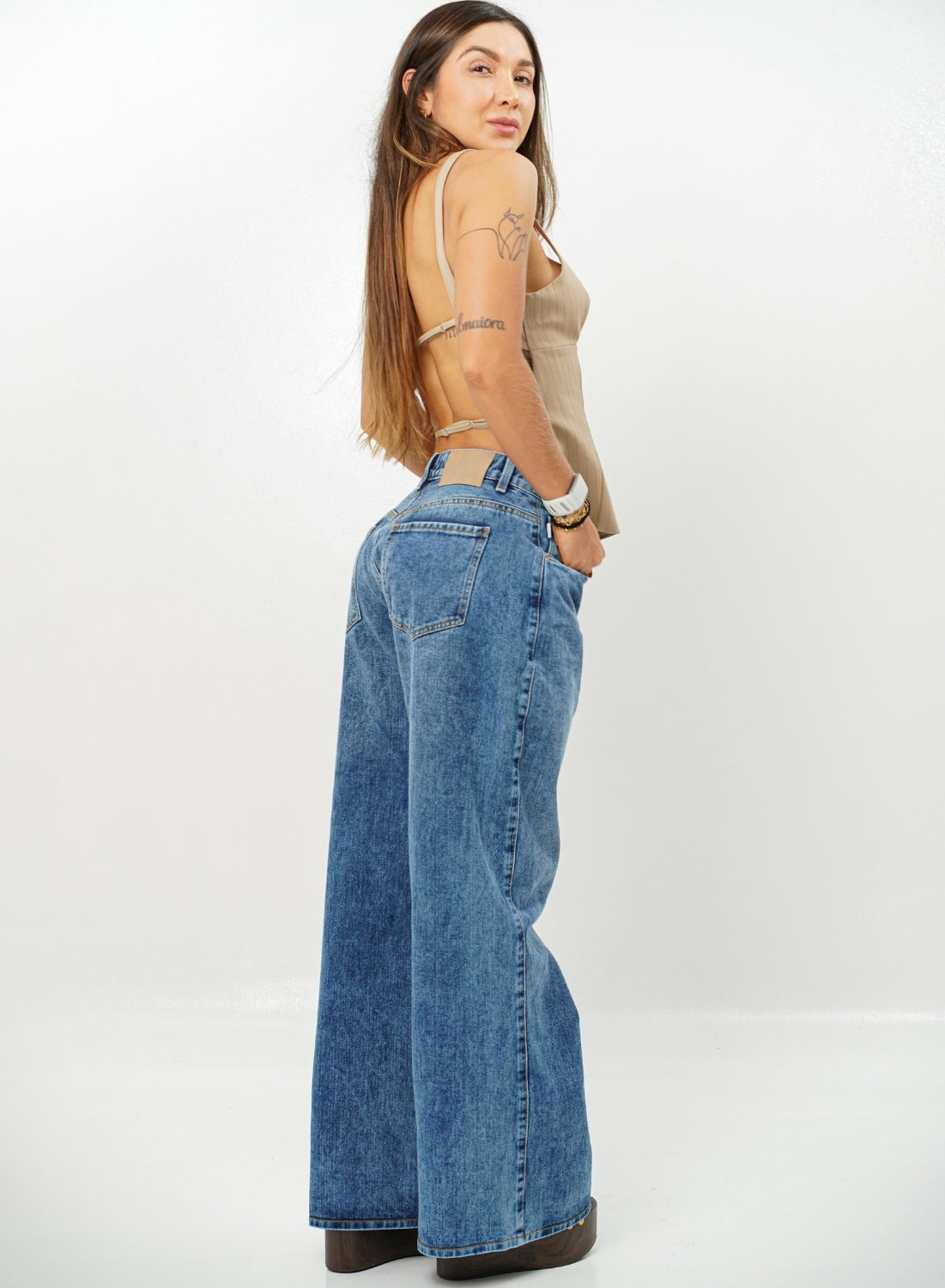  Women's Low Rise Wide Leg  ALIEN Jeans