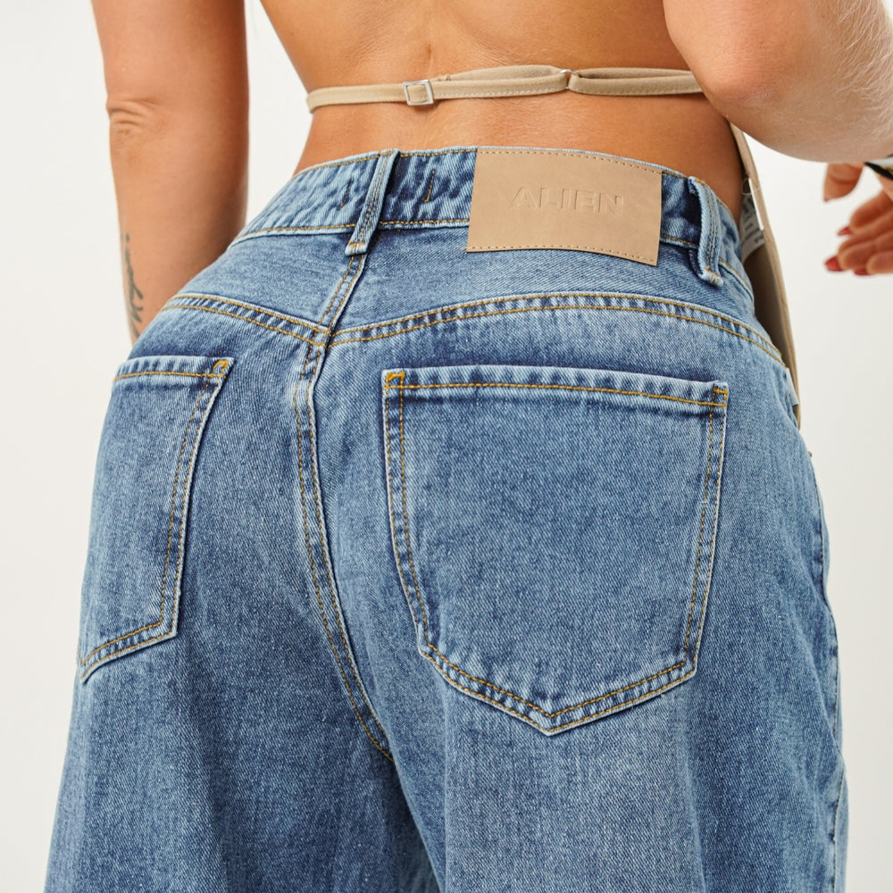 
                      
                         Women's Low Rise Wide Leg  ALIEN Jeans
                      
                    