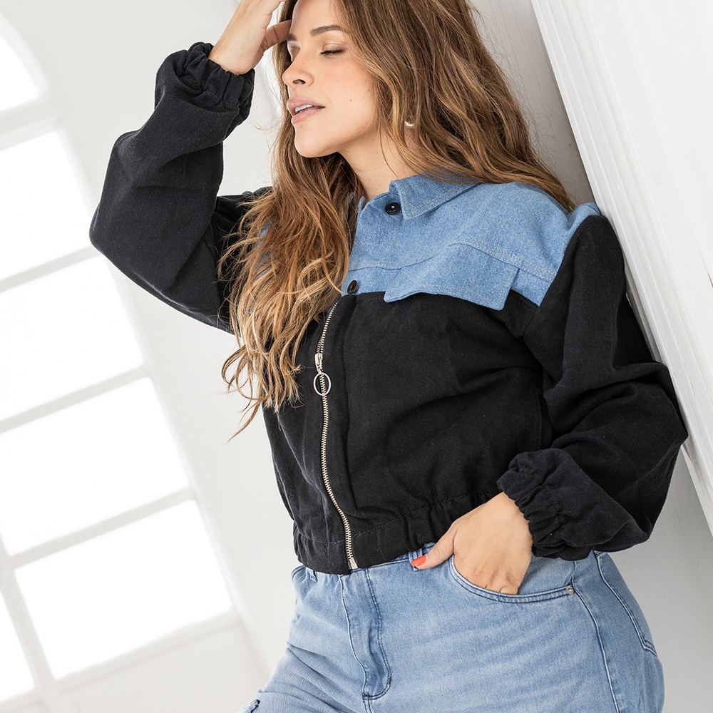 
                      
                        Women's Bomber Denim Jacket
                      
                    