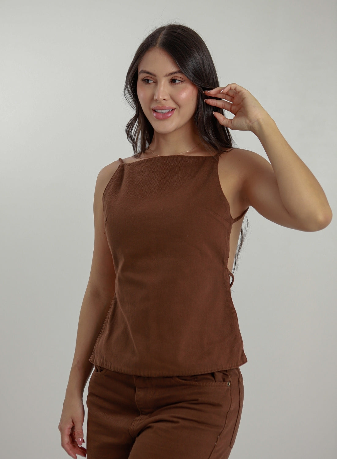 Women's Denim Tank Top Chocolate