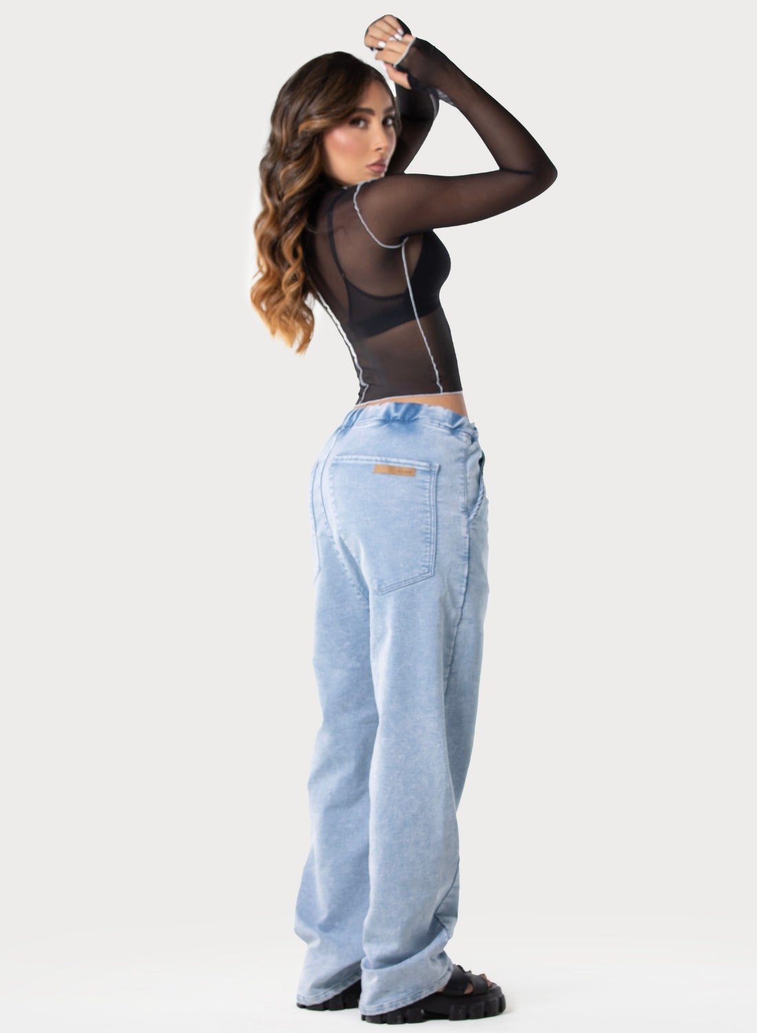 Women's Low Rise Jogger - Baggy Jeans LIGHT BLUE