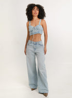 Blow Light Blue - Women's Low Rise Flare Jeans