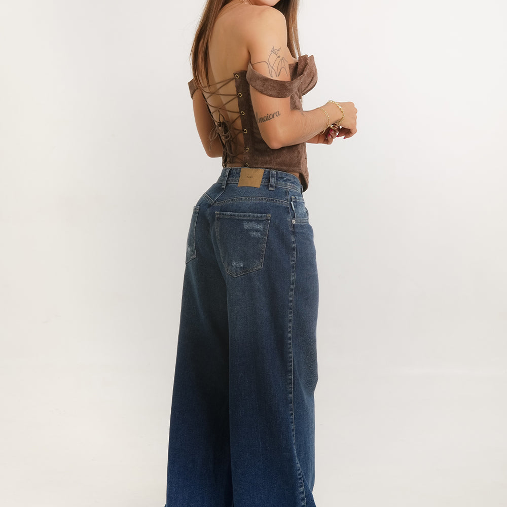 Women's Low Rise Wide Leg Jeans