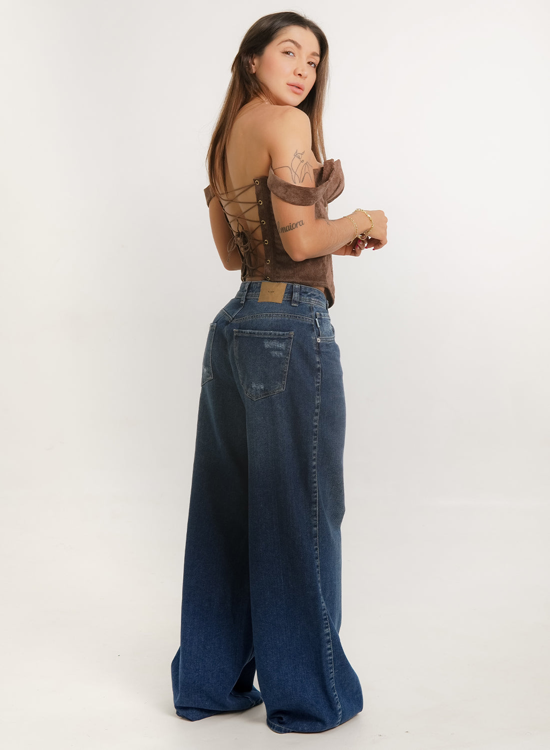 Women's Low Rise Wide Leg Jeans