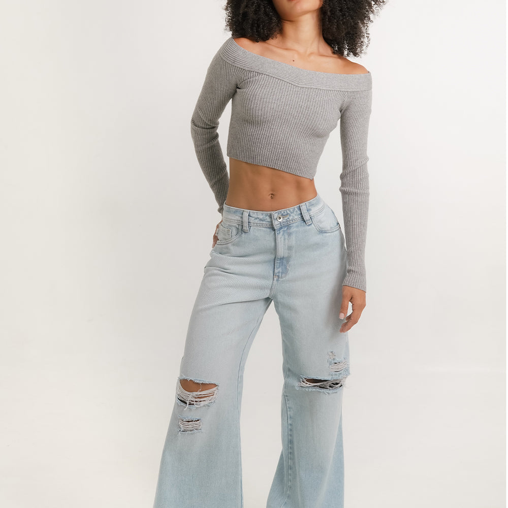 Women's Low Rise Wide Leg Jeans