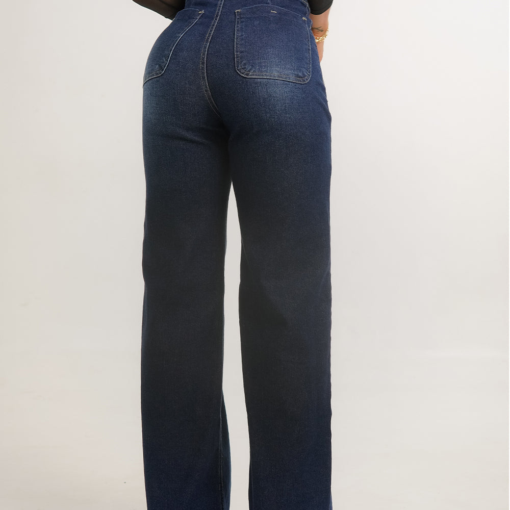 
                      
                        Women's Mid Rise Mom Flare Jeans navy blue
                      
                    