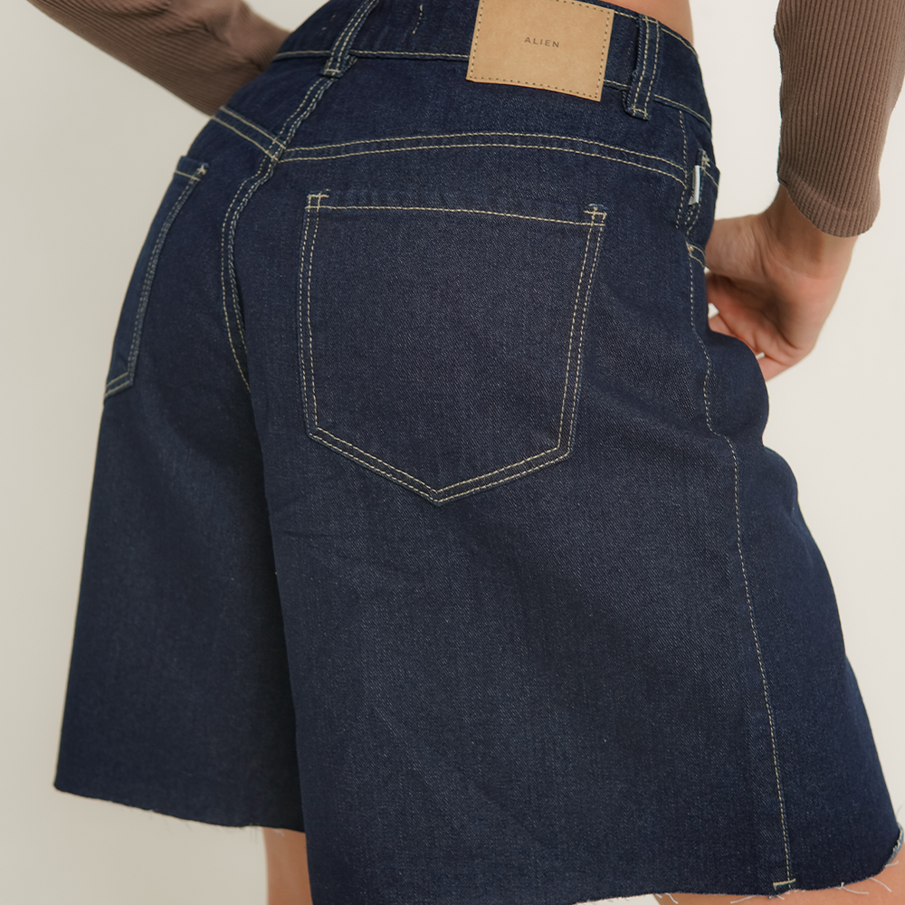 
                      
                        Dark Blue Women's Low Rise Relaxed Jorts
                      
                    