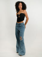 Cora 5 - Women's Low Rise Wide Leg Jeans