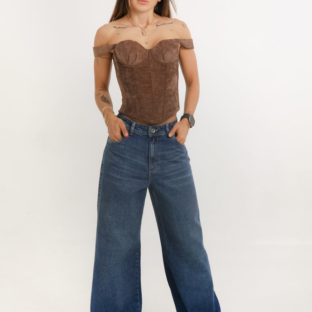 Women's Low Rise Wide Leg Jeans