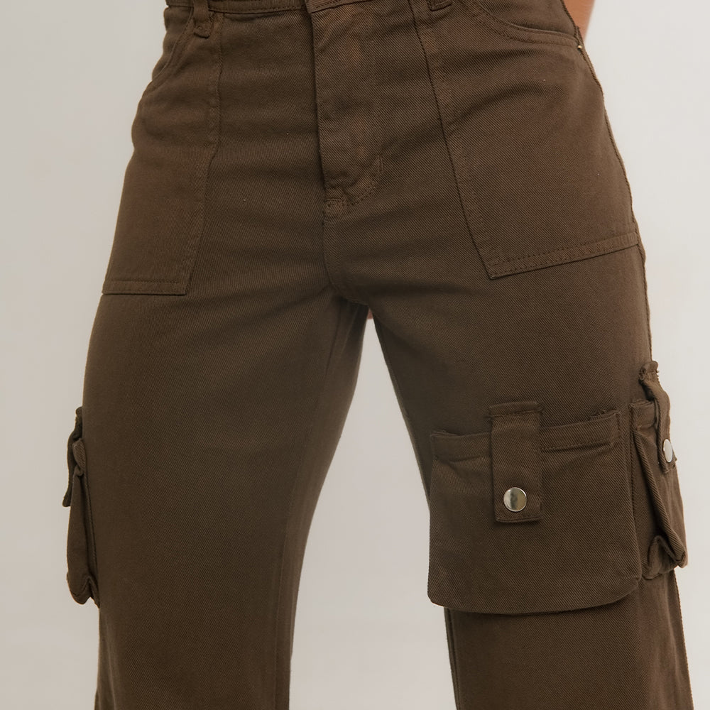 
                      
                        Women's Low Rise Cargo Jeans Chocolate
                      
                    