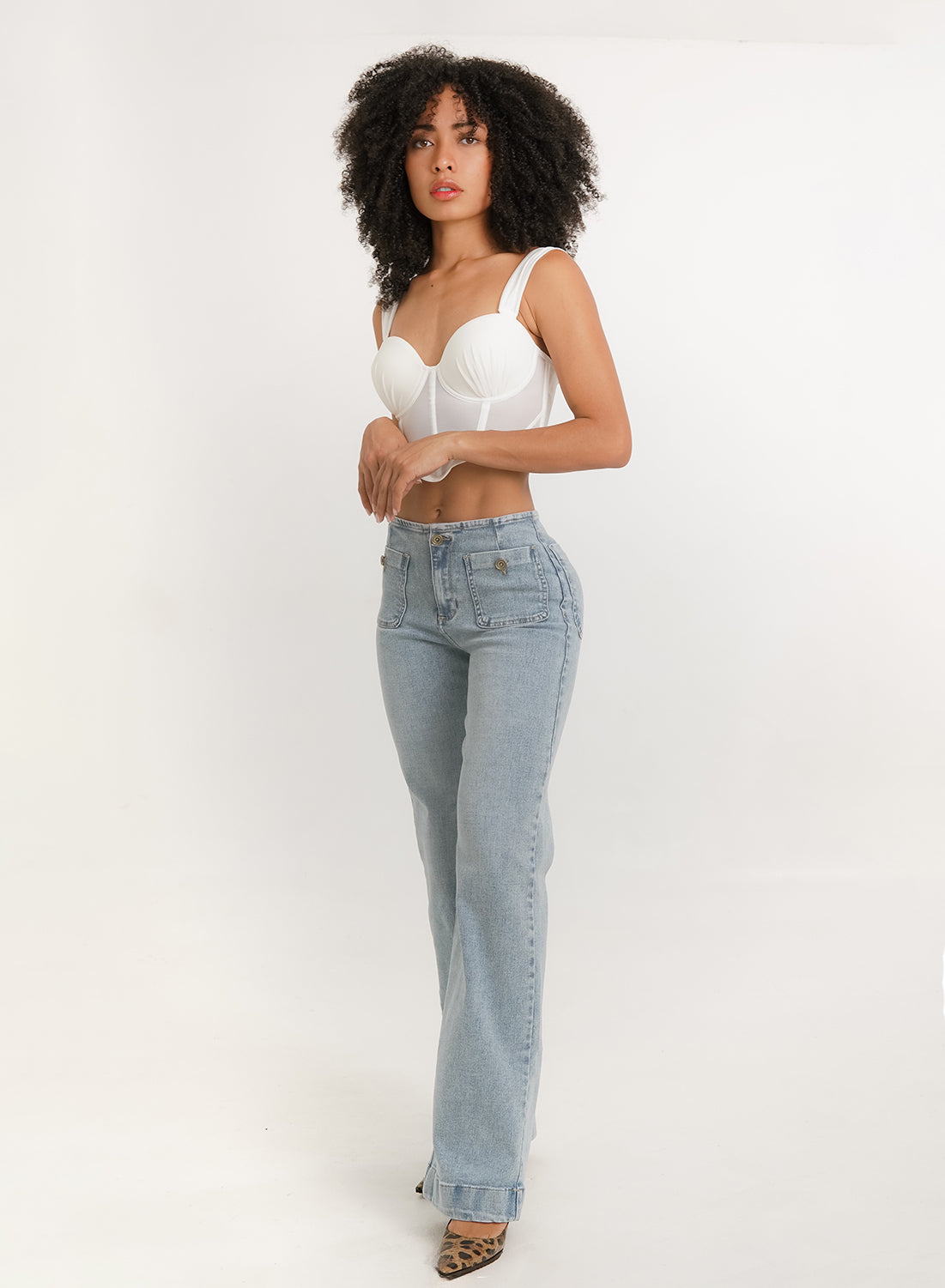 Women's Mid Rise Mom Flare Jeans