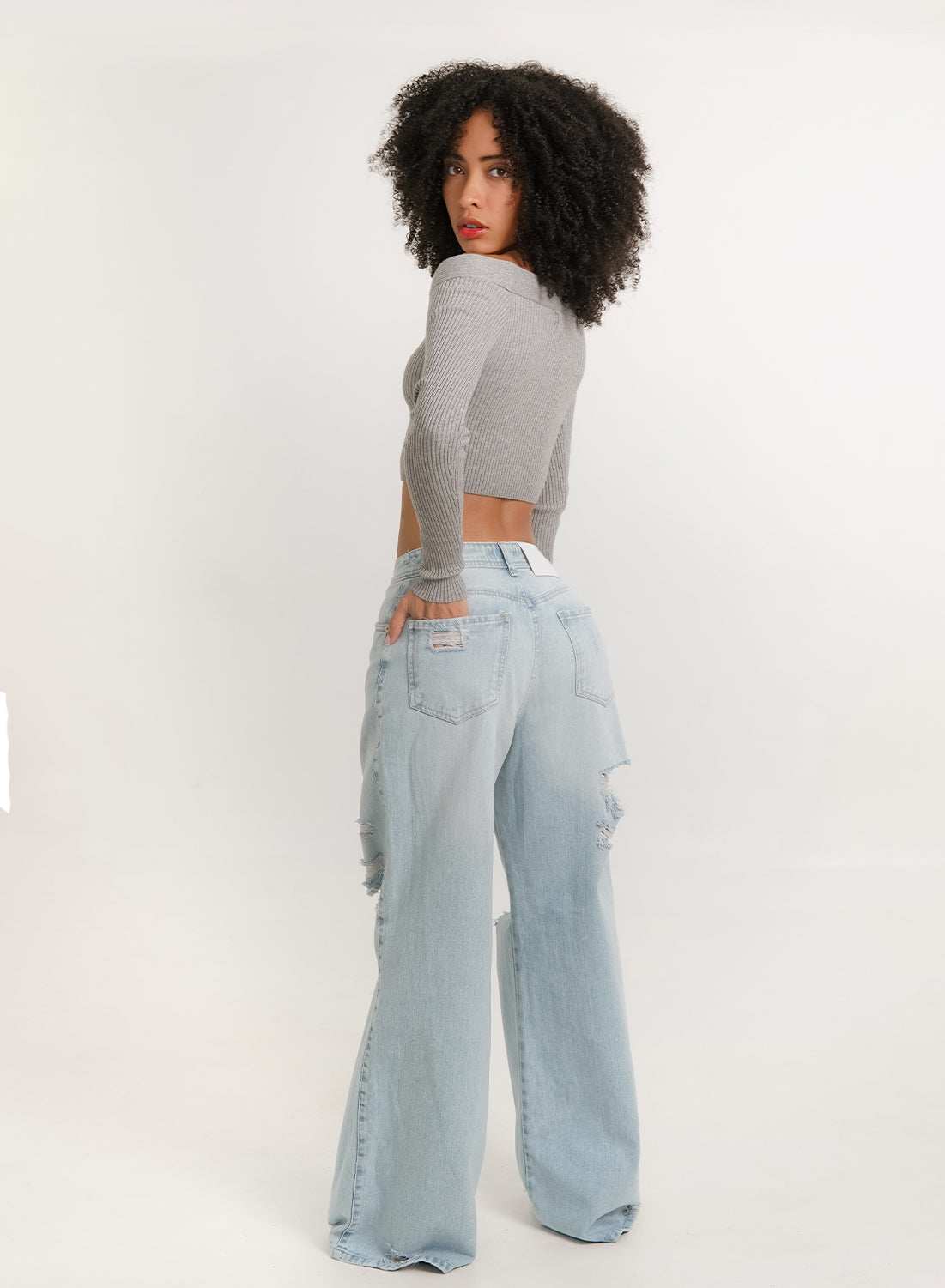 Women's Low Rise Wide Leg Jeans